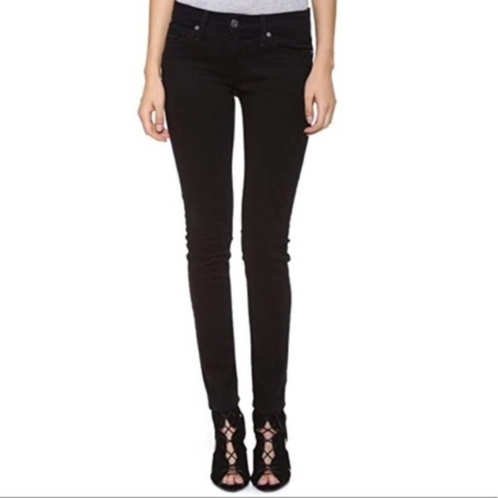 Joie Black Mid-Rise Skinny Jeans Caviar D39